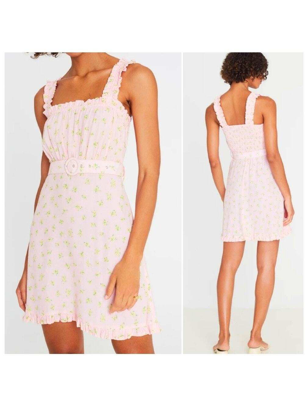 Coquette Dainty Floral Sleeveless Mini Dress 2 Pink Faithfull The Brand Luda